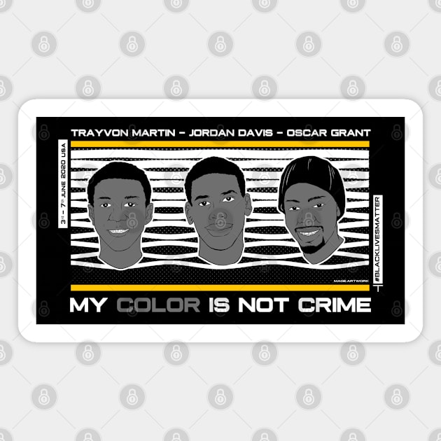 My Color is Not Crime black lives matter Magnet by MAGE